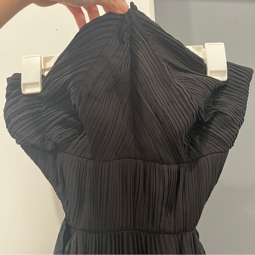 AMUR Maxi Dress Gown Black Janet Halter Pleated Sleeveless size 8 - Picture 4 of 12
